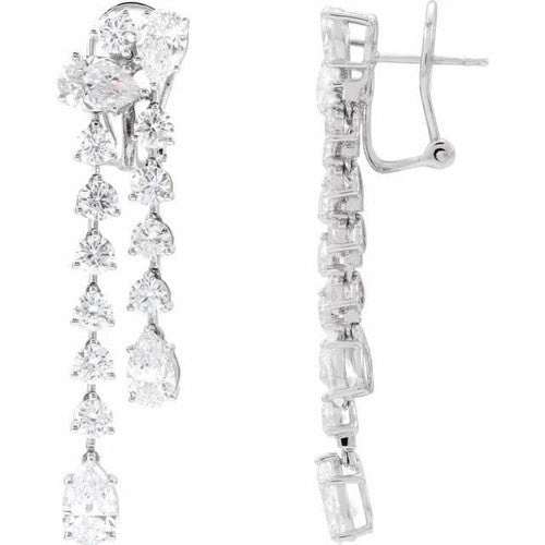 14K Gold 9 1/2 CTW Lab-Grown Diamond Dangle Earrings 14K White Gold