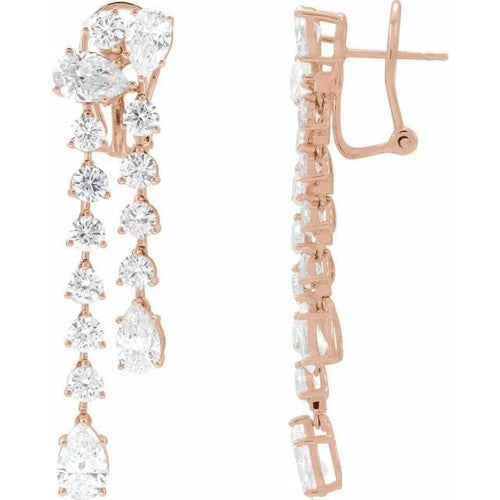 14K Gold 9 1/2 CTW Lab-Grown Diamond Dangle Earrings 14K Rose Gold