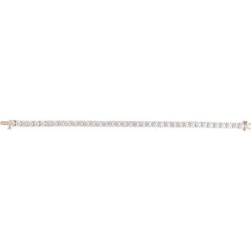 14K Gold 12 CTW Lab-Grown Diamond Line 7" Bracelet 14K Rose Gold