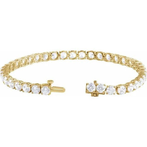 14K Gold 12 CTW Lab-Grown Diamond Line 7" Bracelet 14K Yellow Gold