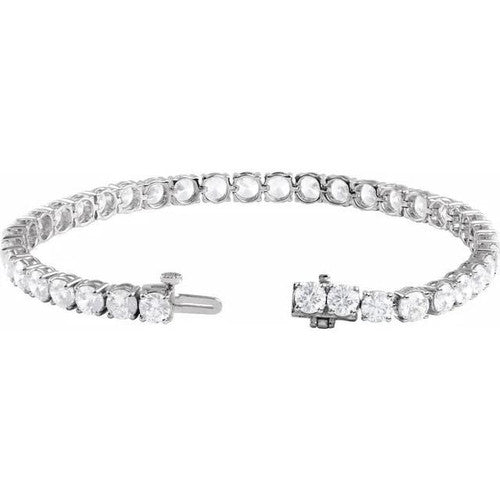 14K Gold 12 CTW Lab-Grown Diamond Line 7" Bracelet 14K White Gold