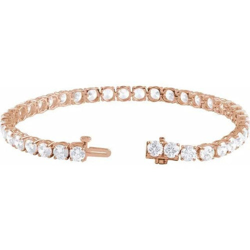 14K Gold 12 CTW Lab-Grown Diamond Line 7" Bracelet 14K Rose Gold