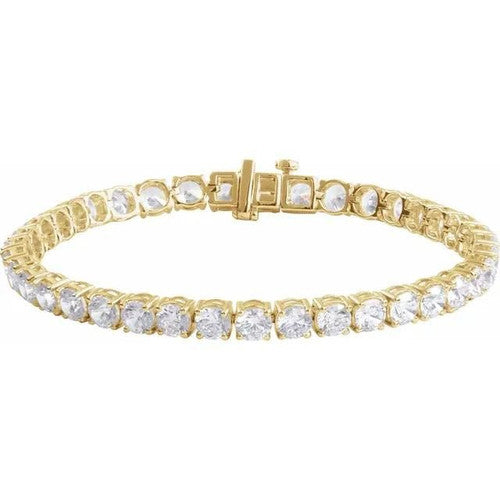 14K Gold 12 CTW Lab-Grown Diamond Line 7" Bracelet 14K Yellow Gold