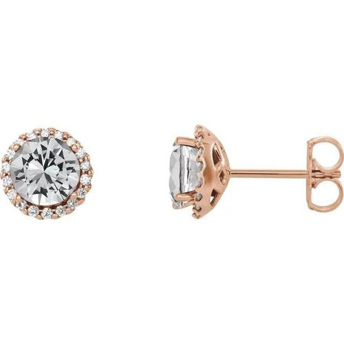 14K Gold 1/4 CTW Natural Diamond Earrings 14K Rose Gold