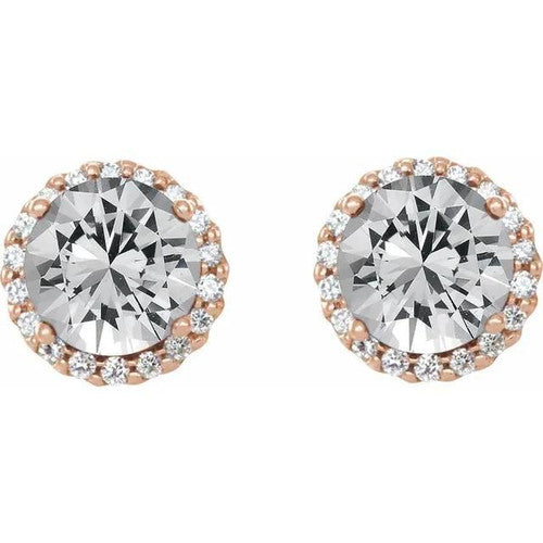 14K Gold 1/4 CTW Natural Diamond Earrings 14K Rose Gold