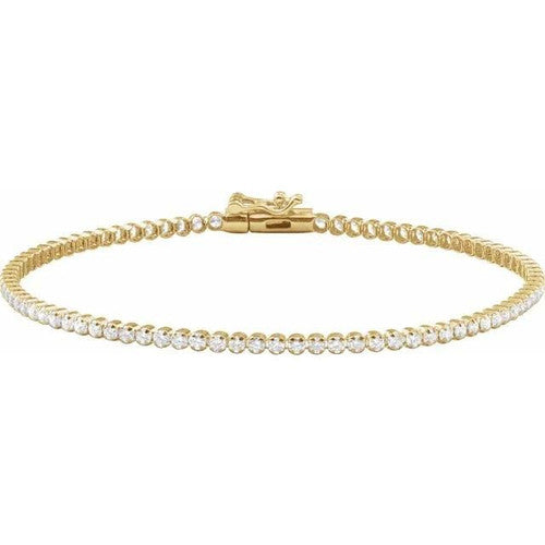 14K Gold 1 5/8 CTW Diamond Line 7" Bracelet 14K Yellow Gold