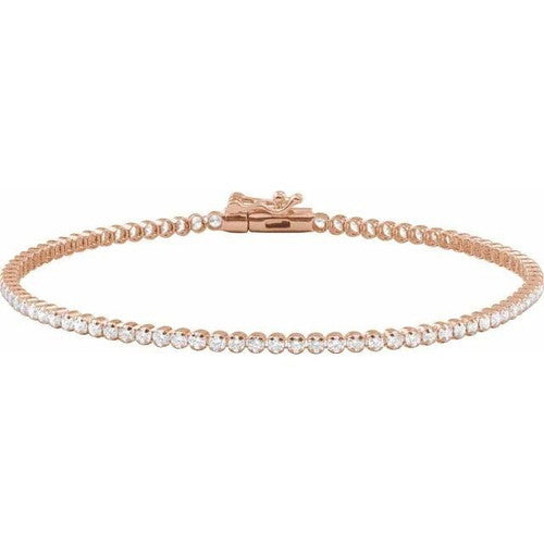 14K Gold 1 5/8 CTW Diamond Line 7" Bracelet 14K Rose Gold