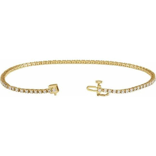 14K Gold 1 CTW Diamond Line 7 1/4" Bracelet 14K Yellow Gold