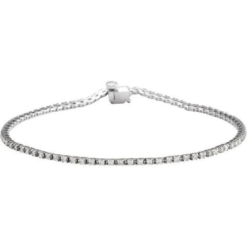 14K Gold 1 CTW Diamond Line 7 1/4" Bracelet 14K White Gold