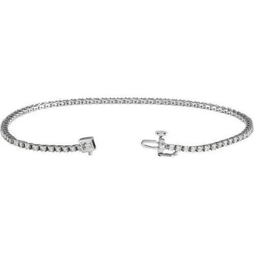14K Gold 1 CTW Diamond Line 7 1/4" Bracelet 14K White Gold