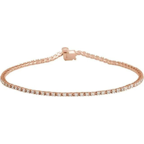 14K Gold 1 CTW Diamond Line 7 1/4" Bracelet 14K Rose Gold