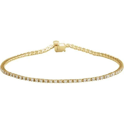 14K Gold 1 CTW Diamond Line 7 1/4" Bracelet 14K Yellow Gold
