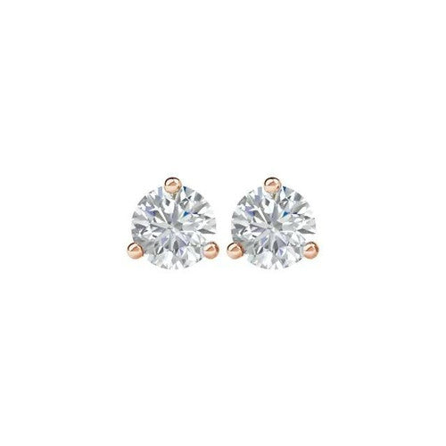14K Gold 1 CTW Diamond Stud Earrings 14K Rose Gold