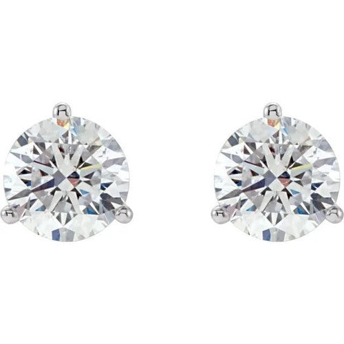 14K Gold 1 CTW Diamond Stud Earrings 14K White Gold