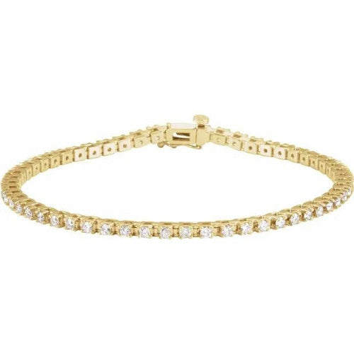14K Gold 2 1/4 CTW Diamond Line 7 1/4" Bracelet 14K Yellow Gold