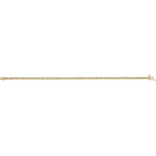 14K Gold 2 1/4 CTW Diamond Line 7 1/4" Bracelet 14K Yellow Gold