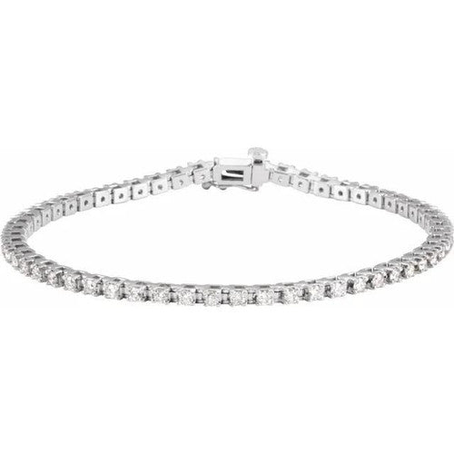 14K Gold 2 1/4 CTW Diamond Line 7 1/4" Bracelet 14K White Gold