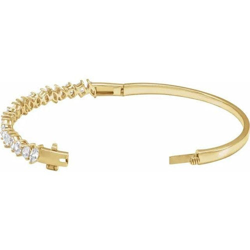 14K Gold 4 1/5 CTW Lab-Grown Diamond Bangle 7" Bracelet 14K Yellow Gold