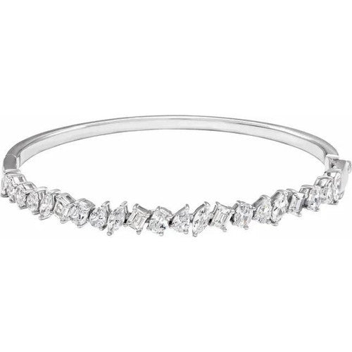 14K Gold 4 1/5 CTW Lab-Grown Diamond Bangle 7" Bracelet 14K White Gold