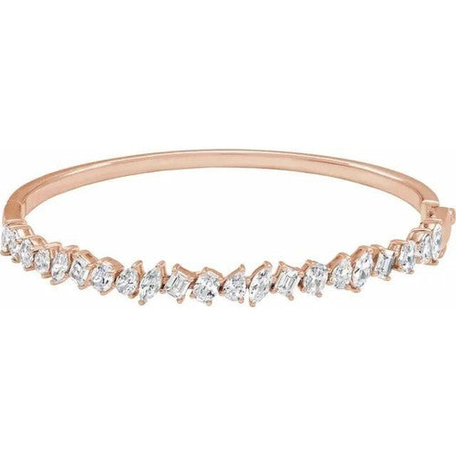 14K Gold 4 1/5 CTW Lab-Grown Diamond Bangle 7" Bracelet 14K Rose Gold