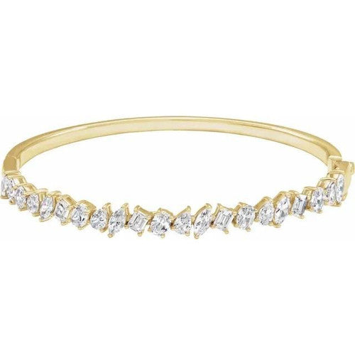14K Gold 4 1/5 CTW Lab-Grown Diamond Bangle 7" Bracelet 14K Yellow Gold
