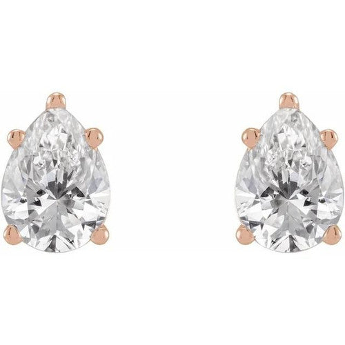 14K Gold 5/8 CTW Diamond Earrings 14K Rose Gold