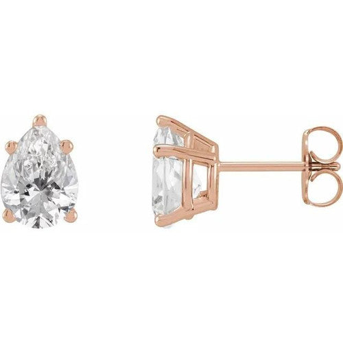 14K Gold 5/8 CTW Diamond Earrings 14K Rose Gold