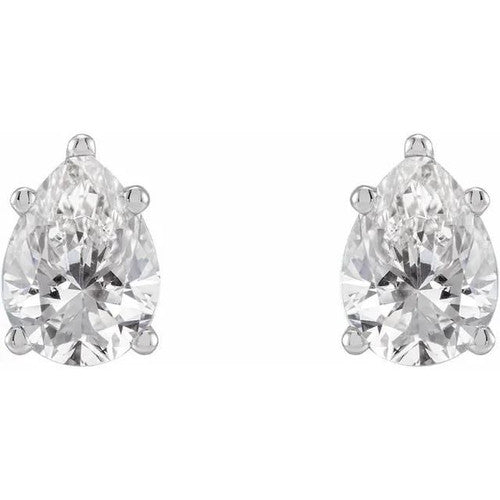 14K Gold 5/8 CTW Diamond Earrings 14K White Gold
