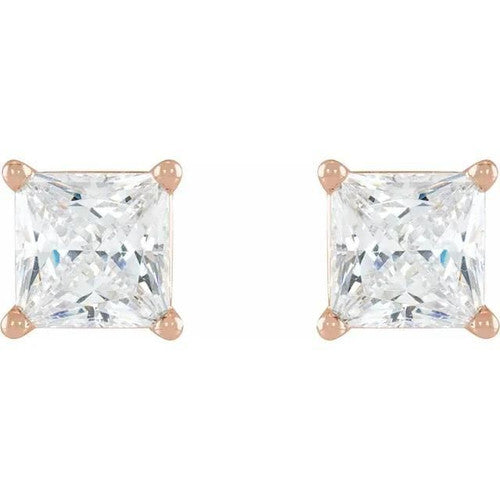 14K Gold 5/8 CTW Natural Diamond Earrings 14K Rose Gold