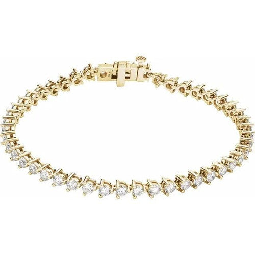 14K Gold 5 CTW Diamond Line 7 1/4" Bracelet 14K Yellow Gold