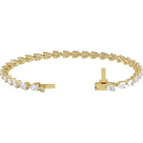 14K Gold 6 1/2 CTW Lab-Grown Diamond Line 7" Bracelet 14K Yellow Gold