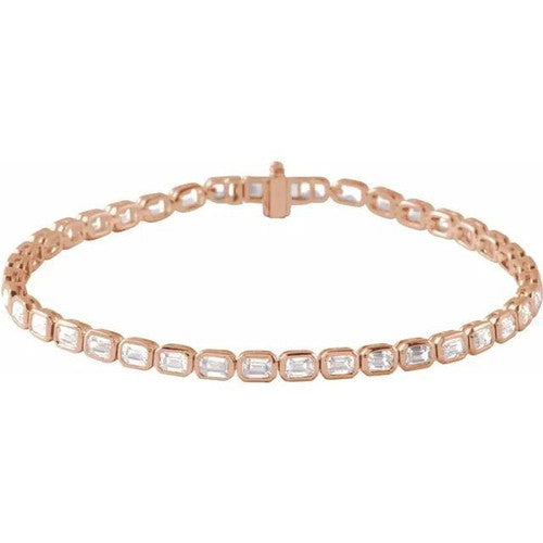 14K Gold 6 1/4 CTW Lab-Grown Diamond Line 7" Bracelet 14K Rose Gold