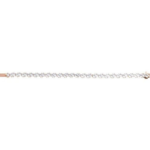 14K Gold 9 1/2 Lab-Grown Diamond Link 7" Bracelet 14K Rose Gold