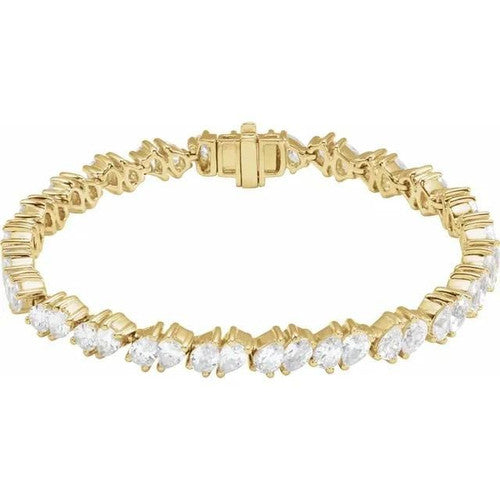 14K Gold 9 1/2 Lab-Grown Diamond Link 7" Bracelet 14K Yellow Gold