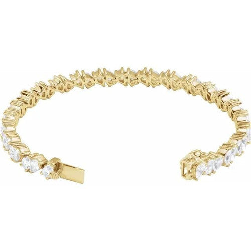 14K Gold 9 1/2 Lab-Grown Diamond Link 7" Bracelet 14K Yellow Gold