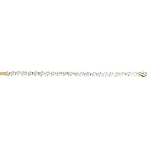14K Gold 9 1/2 Lab-Grown Diamond Link 7" Bracelet 14K Yellow Gold
