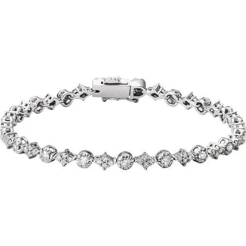 14K White 2 1/2 CTW Natural Diamond 7.5" Bracelet 14K White Gold