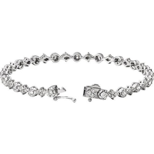 14K White 2 1/2 CTW Natural Diamond 7.5" Bracelet 14K White Gold