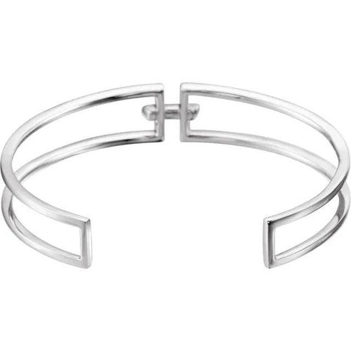 14K White 34 CTW Natural Diamond Cuff 6 Bracelet 14K White Gold