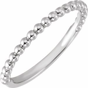 Classic - Belen - 14K White Gold Beaded Band