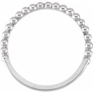 Classic - Belen - 14K White Gold Beaded Band