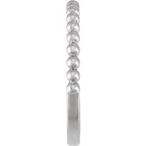 Classic - Belen - 14K White Gold Beaded Band