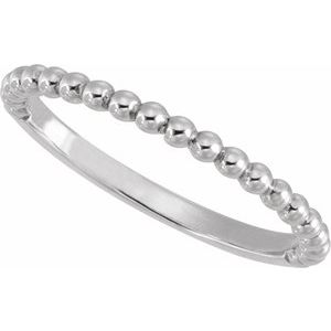 Classic - Belen - 14K White Gold Beaded Band