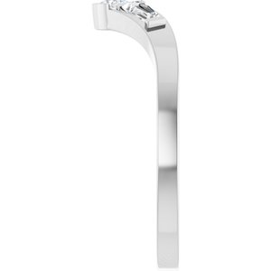 Curved - Kieran - Platinum 1/4 CTW Natural Diamond Contour Band