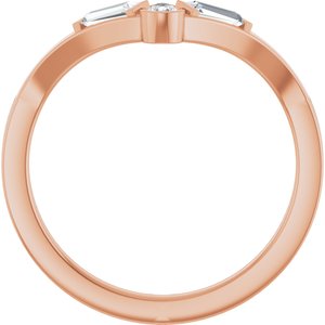 Curved - Kieran - 14K Rose Gold 1/6 CTW Lab-Grown Diamond Contour Band