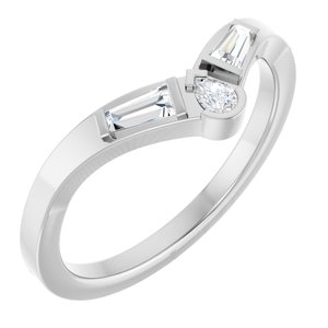 Curved - Kieran - 14K White Gold 1/4 CTW Natural Diamond Contour Band