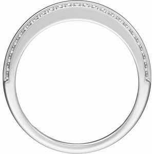 Matte - Declan - 14K White Gold 1/2 CTW Natural Diamond Tapered Comfort-Fit Half Round Band