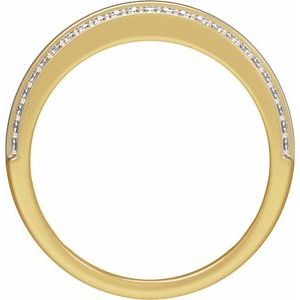 Matte - Declan - Rhodium-Plated 14K Yellow Gold 1/2 CTW Lab-Grown Diamond Tapered Comfort-Fit Half Round Band