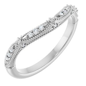 Nature - Lorena - Platinum .07 CTW Natural Diamond Contour Band