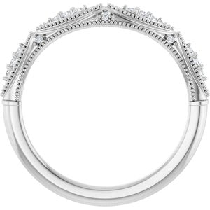 Nature - Lorena - 14K White Gold .07 CTW Natural Diamond Contour Band